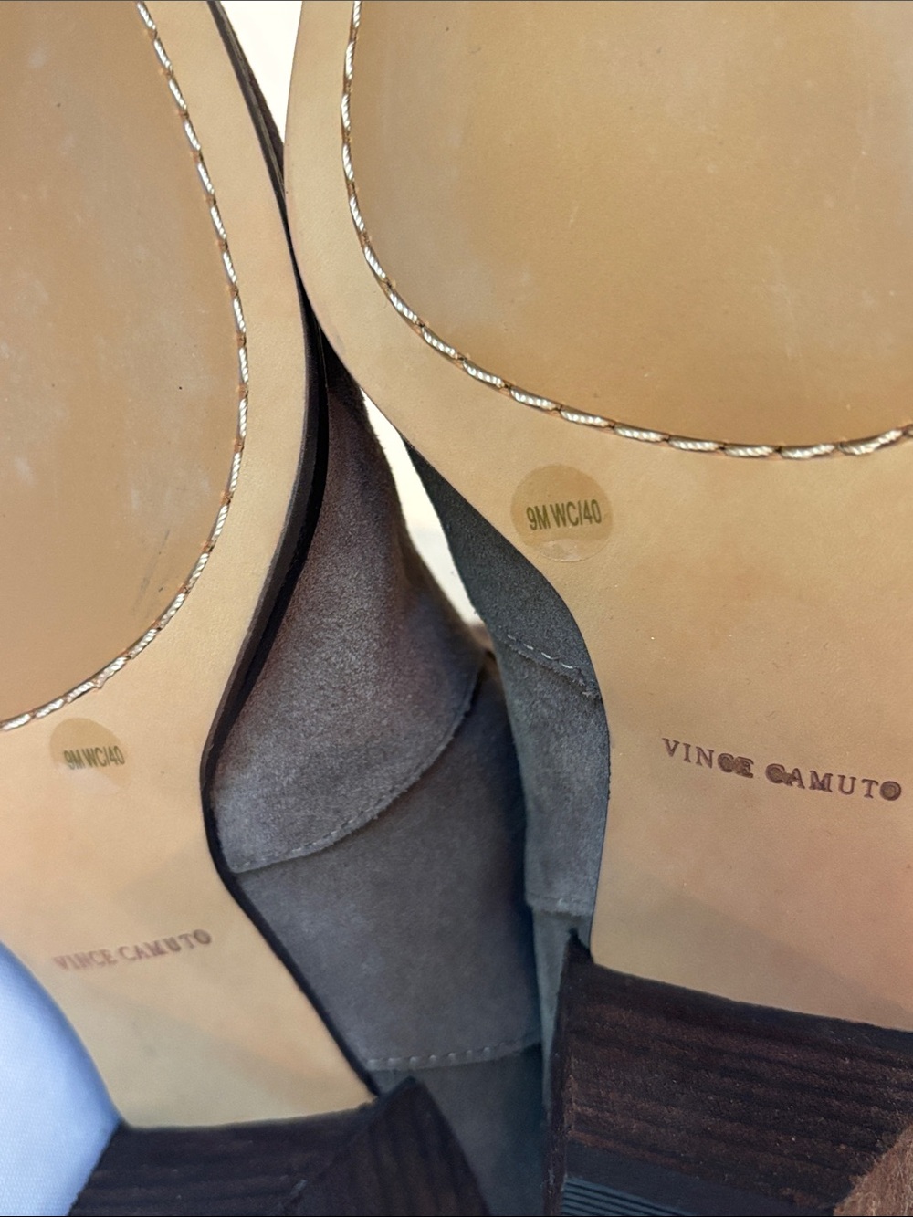 NEW! Vince Camuto Taupe Suede Over-the-Knee Boots 9 Wide Calf - Picture 9 of 9